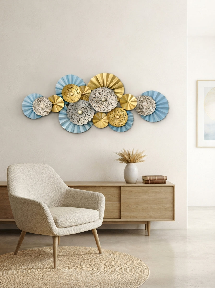 Contemporary Floral Metal Wall Art 48" x 22" – Modern Decorative Wall Decor for Living Room & Bedroom