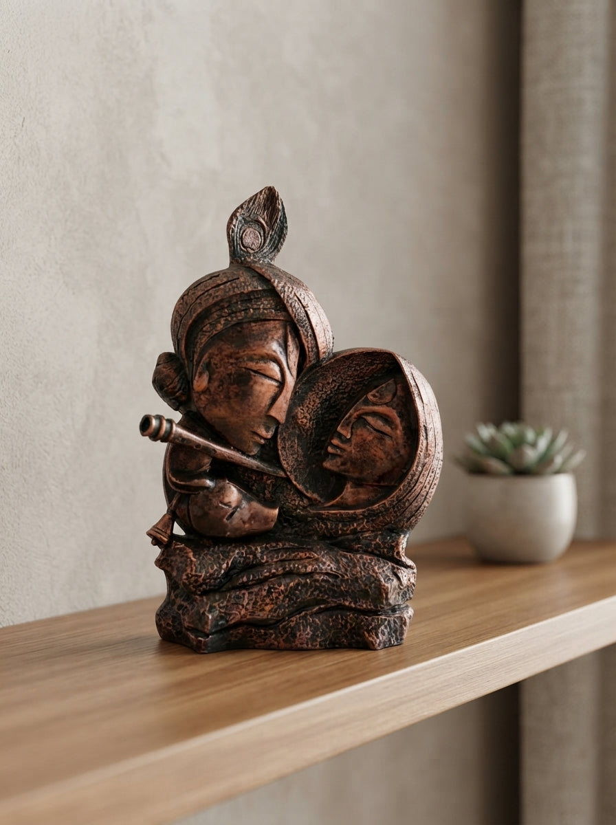 Radha Krishna Statue | Copper Bronze Indian Deity Sculpture
