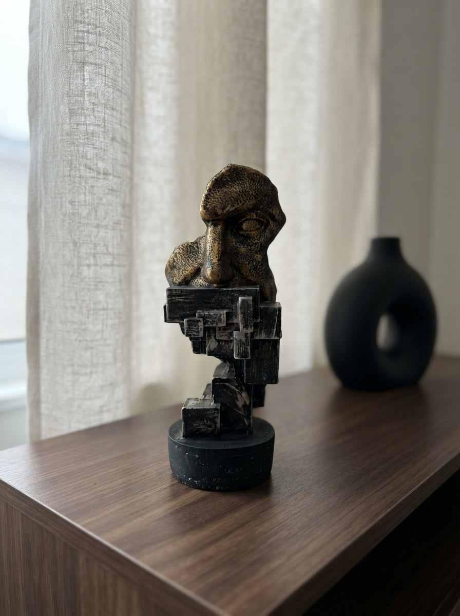Abstract Face Sculpture | Surrealist Decor Statue