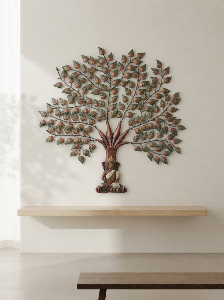 Bodhi Tree Buddha Wall Art | Metal Meditation Tree Decor