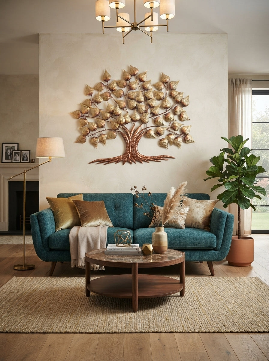 3D Metal Tree of Life Wall Art | Gold Copper Decor