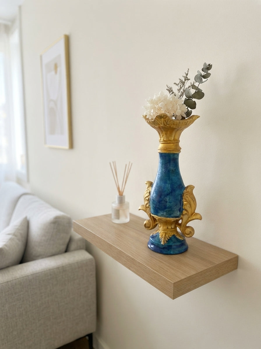 Blue Gold Ornate Vase | French Style Decor