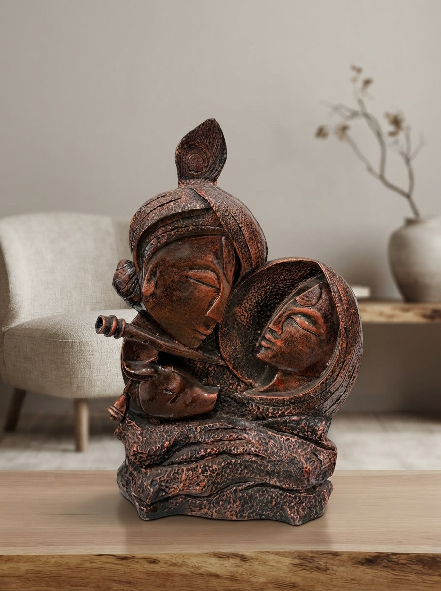 Radha Krishna Statue | Copper Bronze Indian Deity Sculpture