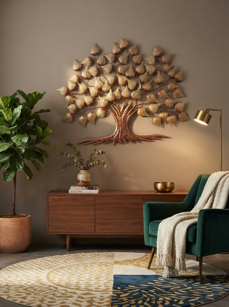 3D Metal Tree of Life Wall Art | Gold Copper Decor