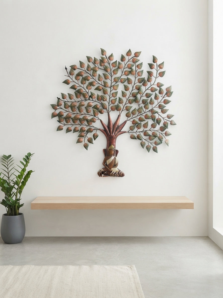 Bodhi Tree Buddha Wall Art | Metal Meditation Tree Decor