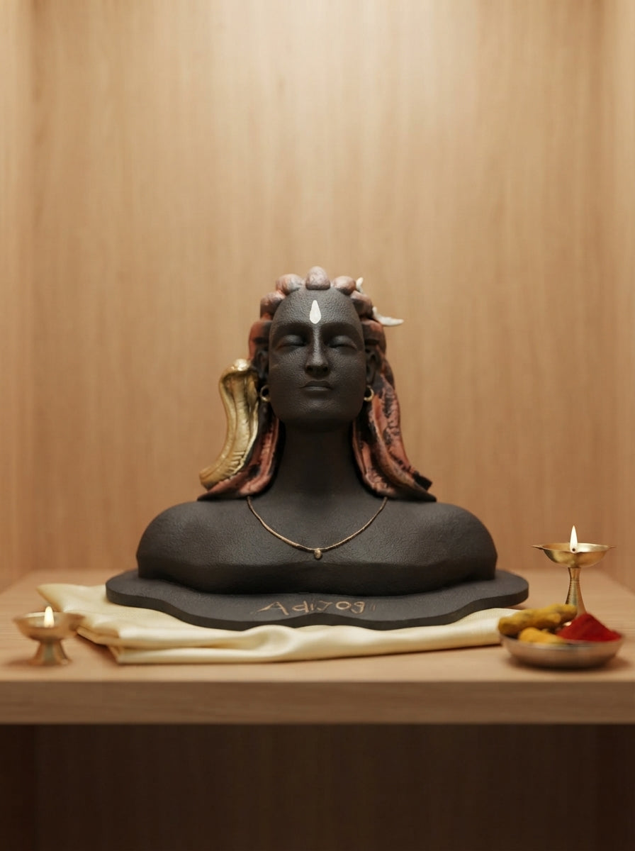 Adiyogi Shiva Bust Statue | Meditative Black Finish