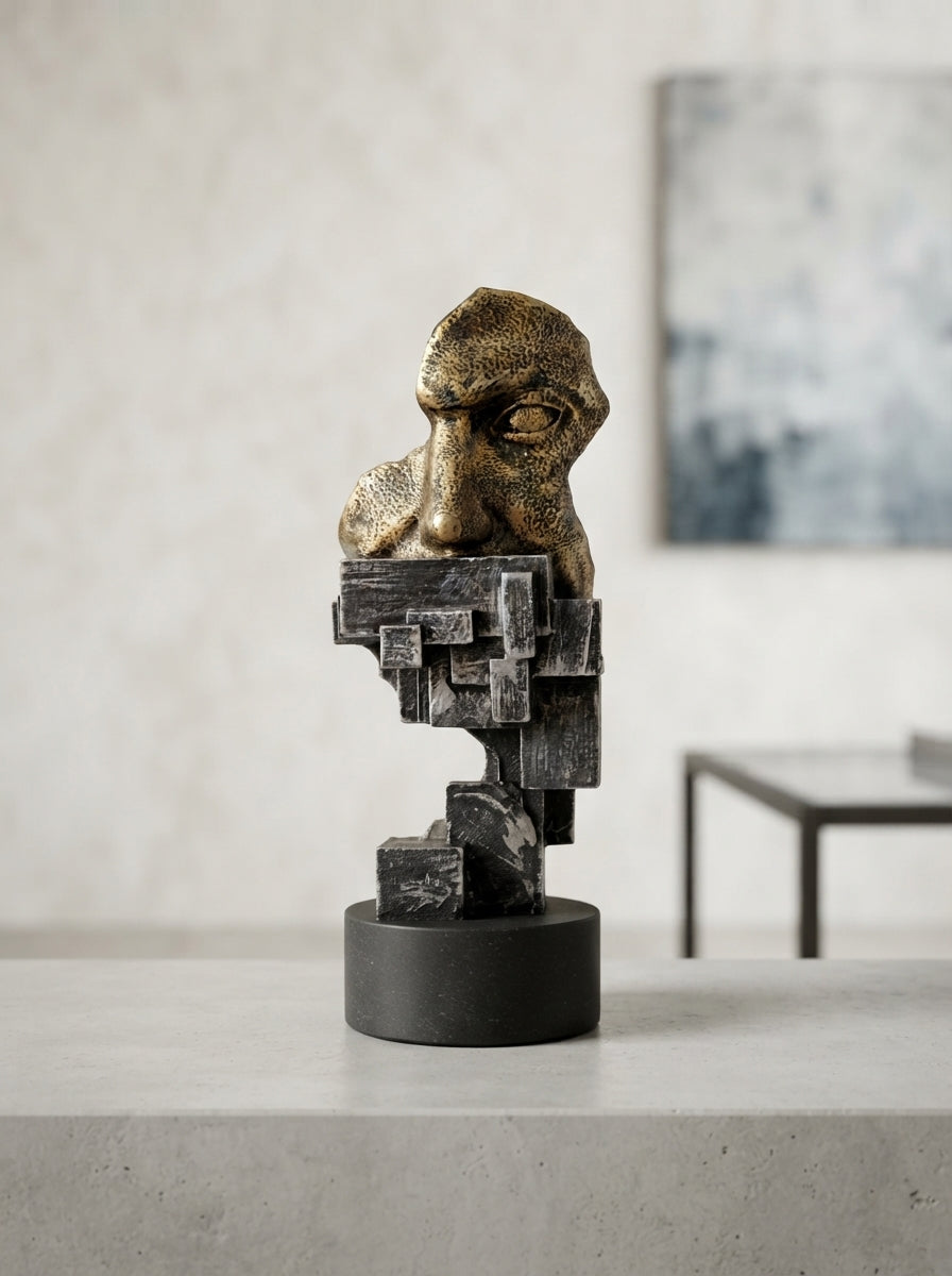 Abstract Face Sculpture | Surrealist Decor Statue