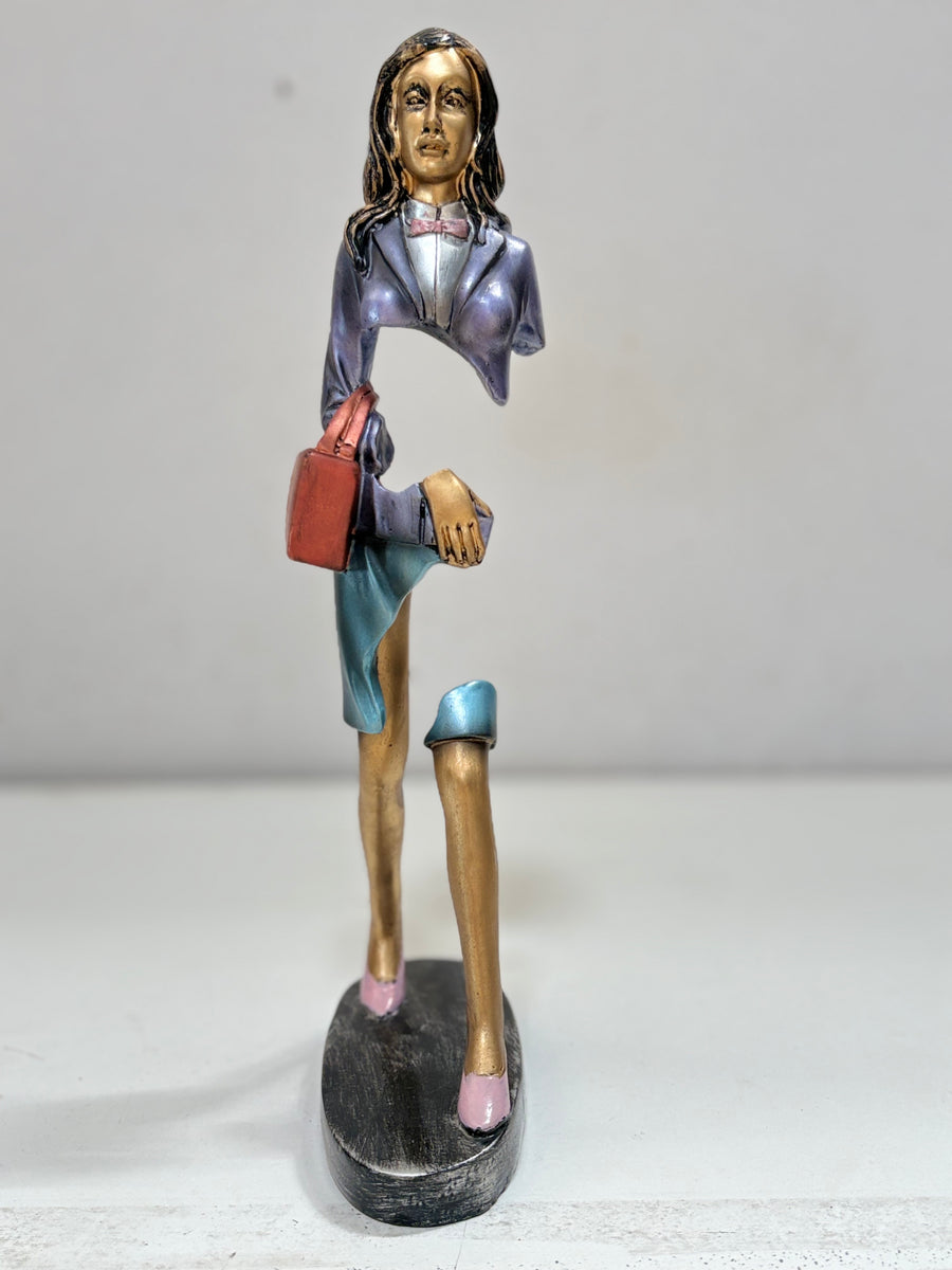 Modern Businesswoman Art Figurine 14.5” | Whimsical Office Statue