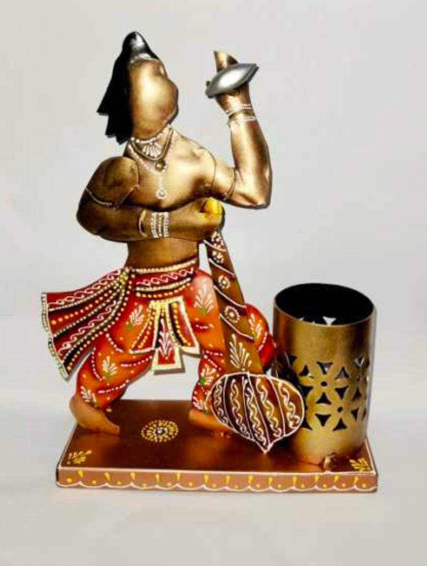 Hanuman Ji T-Light Holder Table Decor – Decorative Metal Hanuman Candle Holder for Home & Spiritual Decor