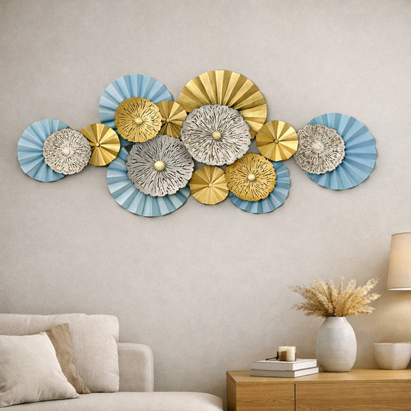 Contemporary Floral Metal Wall Art 48" x 22" – Modern Decorative Wall Decor for Living Room & Bedroom