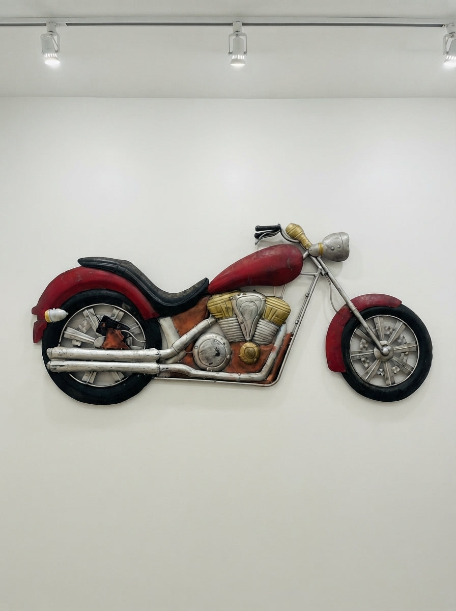 3D Metal Motorcycle Wall Art | Garage Decor
