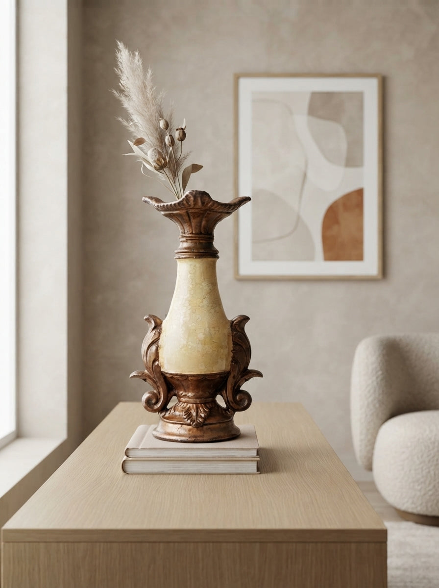 Blue Gold Ornate Vase | French Style Decor