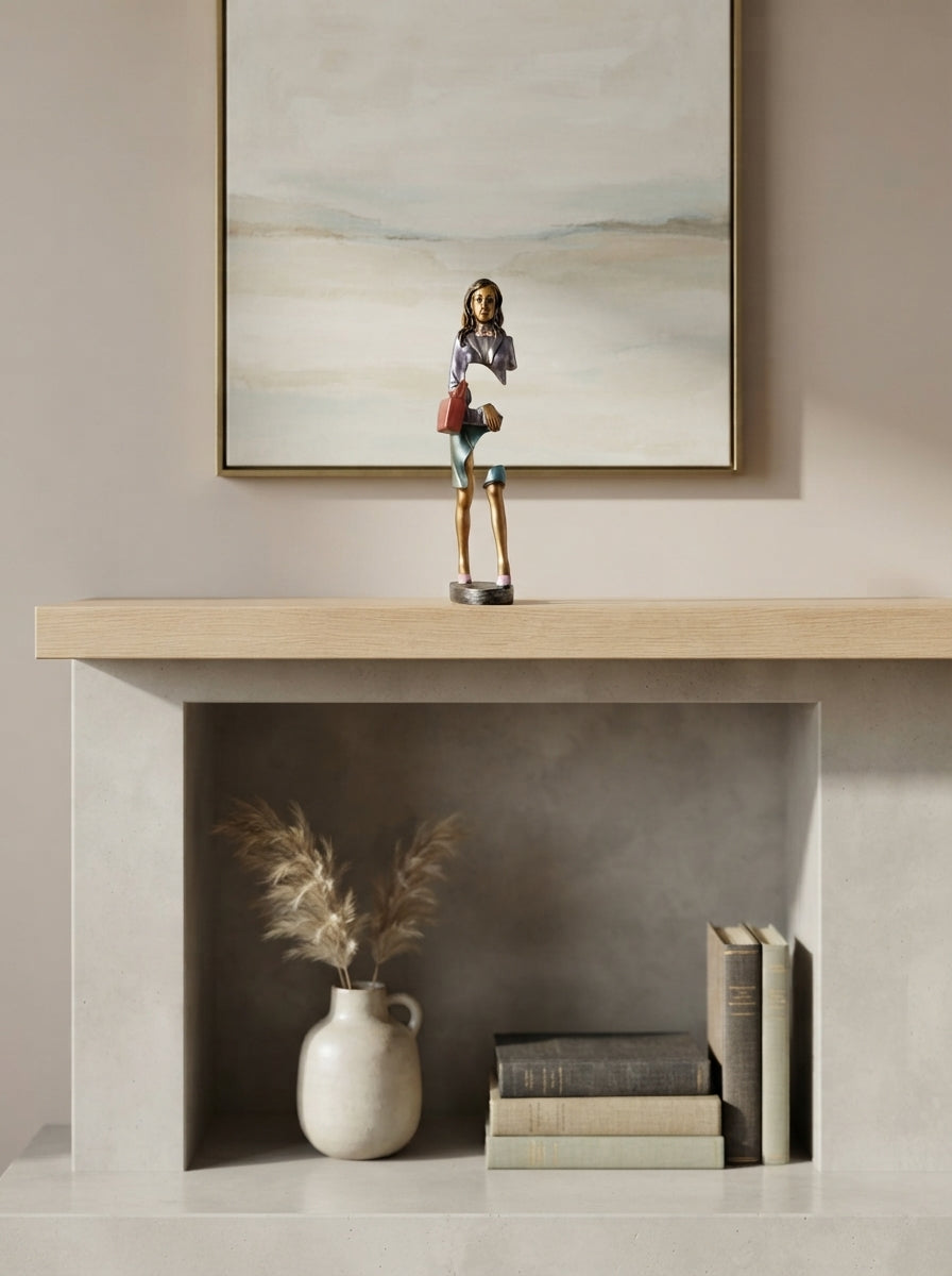Modern Businesswoman Art Figurine 14.5” | Whimsical Office Statue