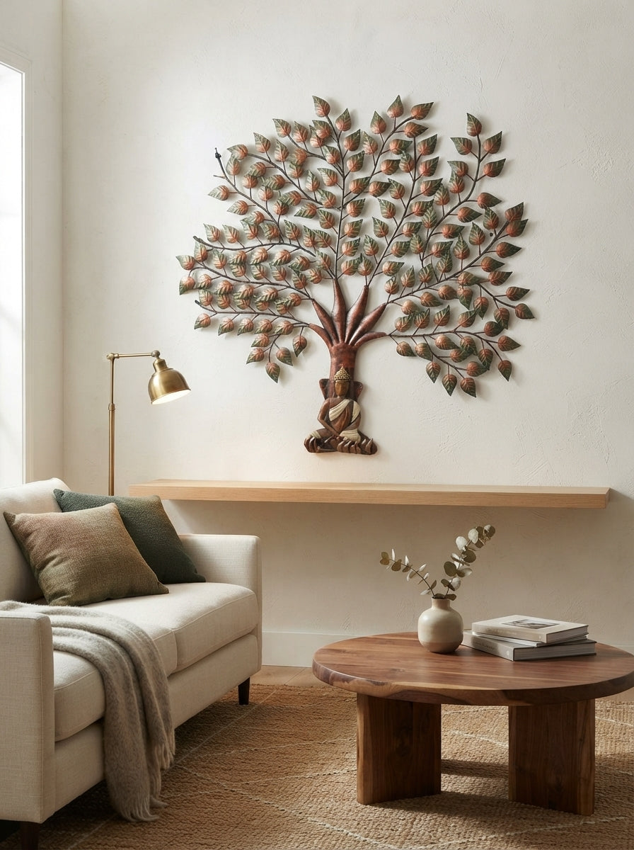 Bodhi Tree Buddha Wall Art | Metal Meditation Tree Decor