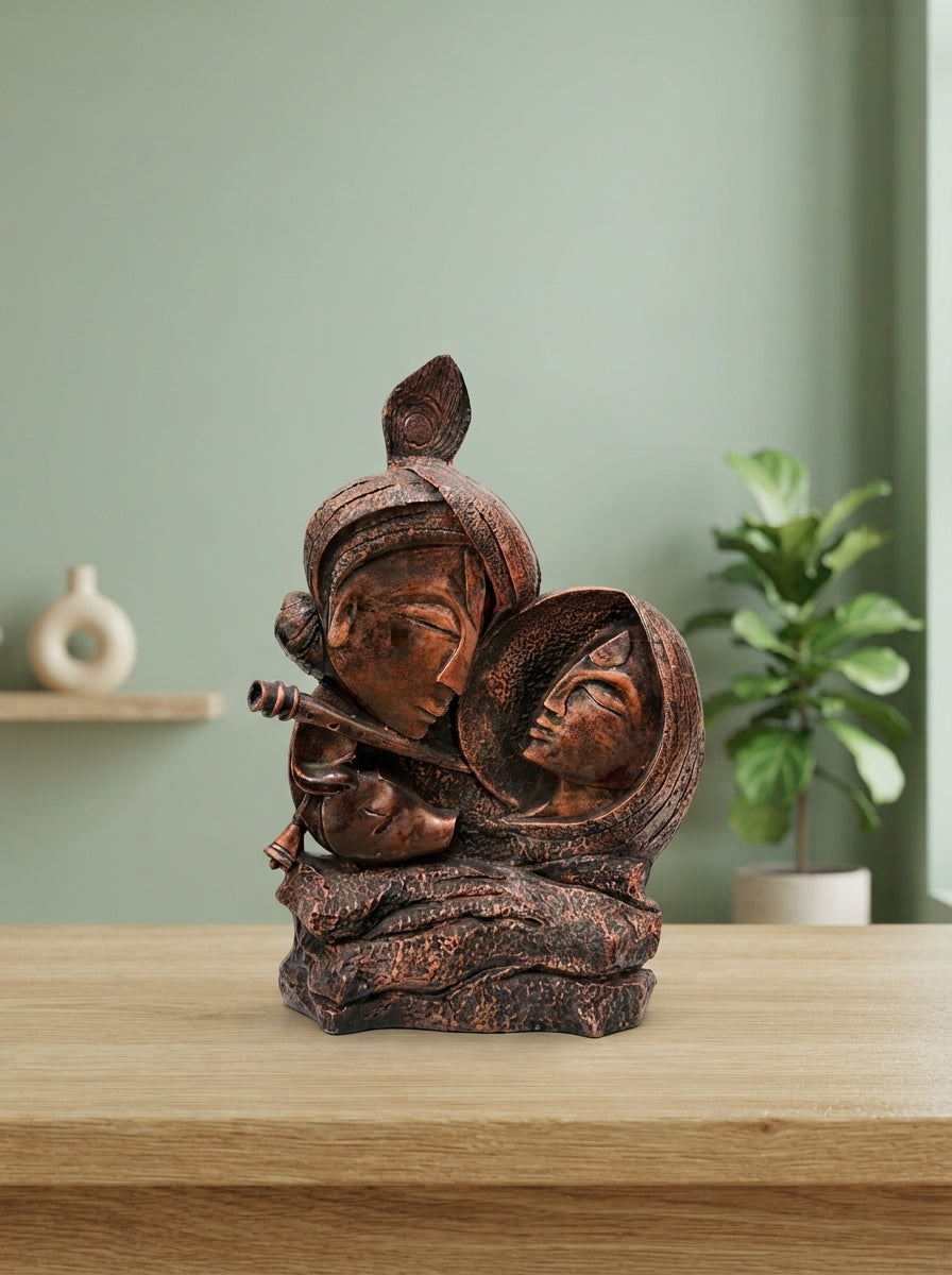 Radha Krishna Statue | Copper Bronze Indian Deity Sculpture