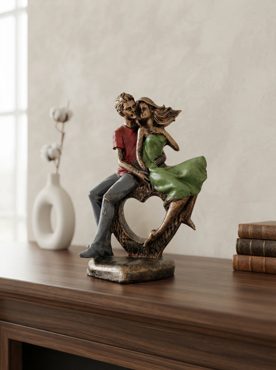 Romantic Couple Heart Statue | Love Decor