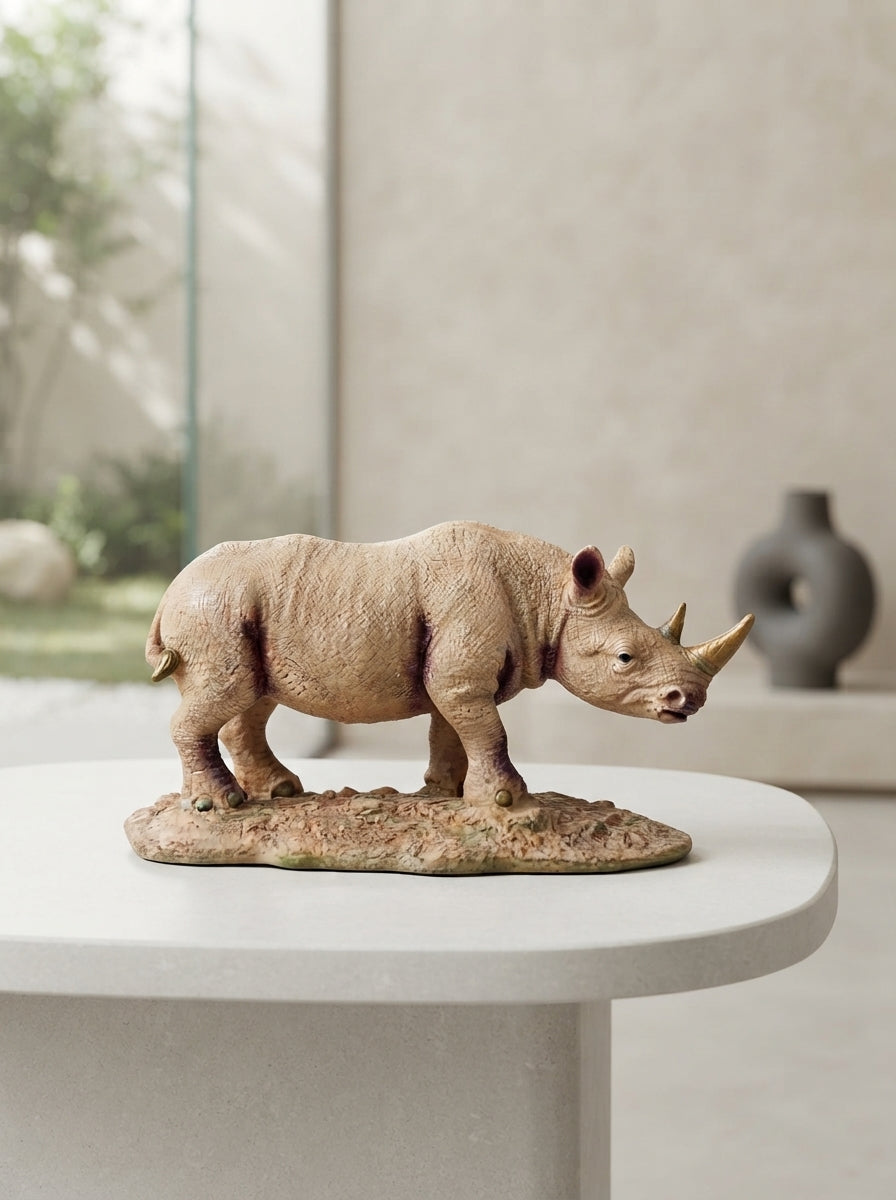 Sandstone Rhino Statue | Wildlife Safari Decor