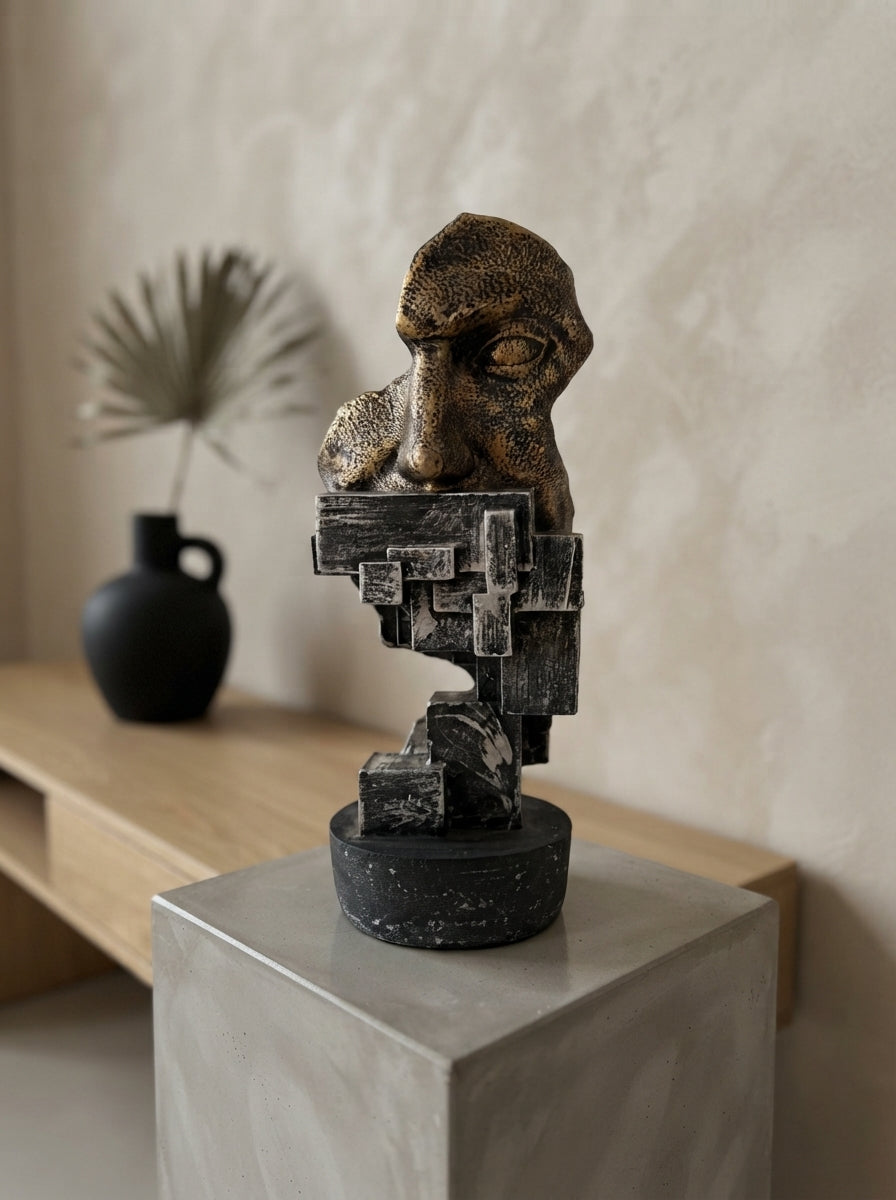 Abstract Face Sculpture | Surrealist Decor Statue