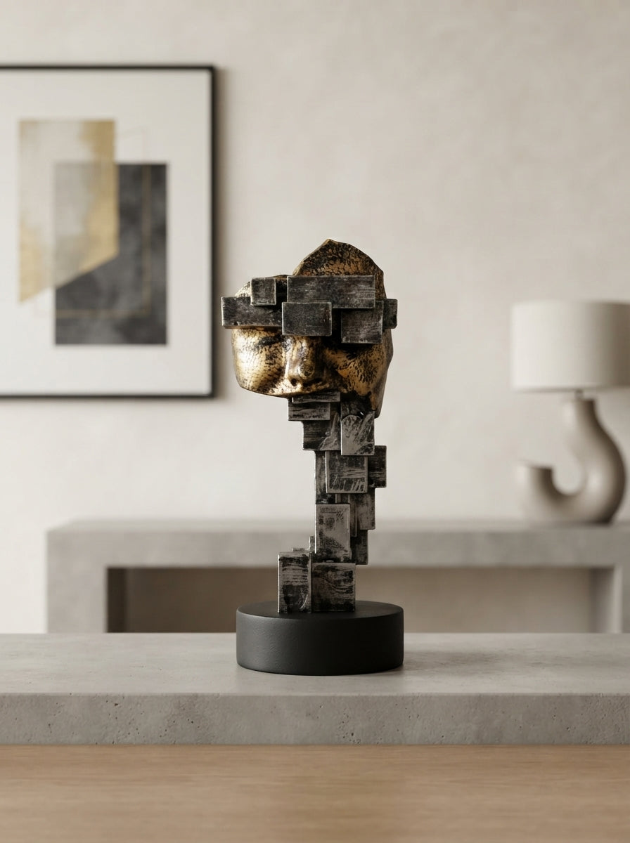 Abstract Face Sculpture | Surrealist Decor Statue
