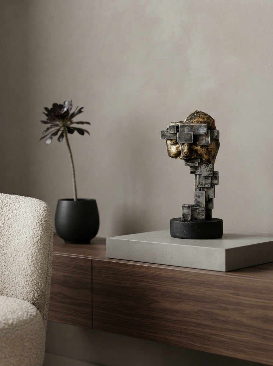 Abstract Face Sculpture | Surrealist Decor Statue