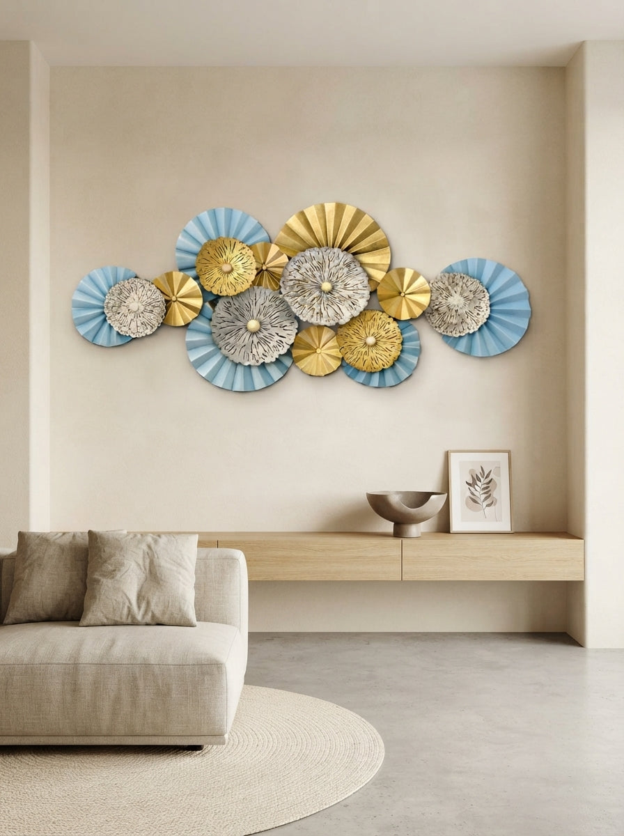 Contemporary Floral Metal Wall Art 48" x 22" – Modern Decorative Wall Decor for Living Room & Bedroom