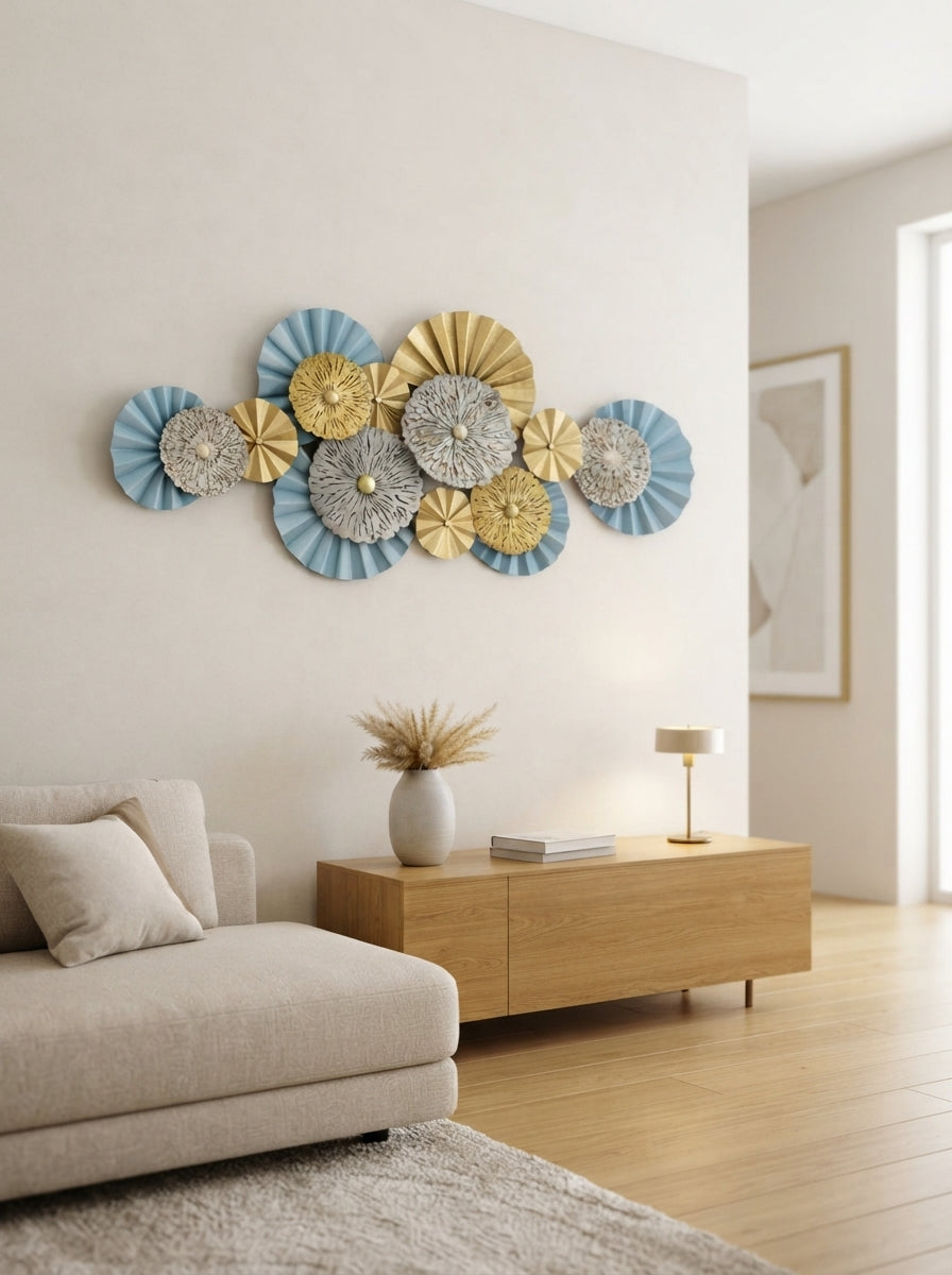 Contemporary Floral Metal Wall Art 48" x 22" – Modern Decorative Wall Decor for Living Room & Bedroom