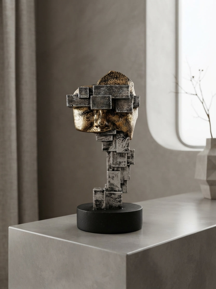 Abstract Face Sculpture | Surrealist Decor Statue