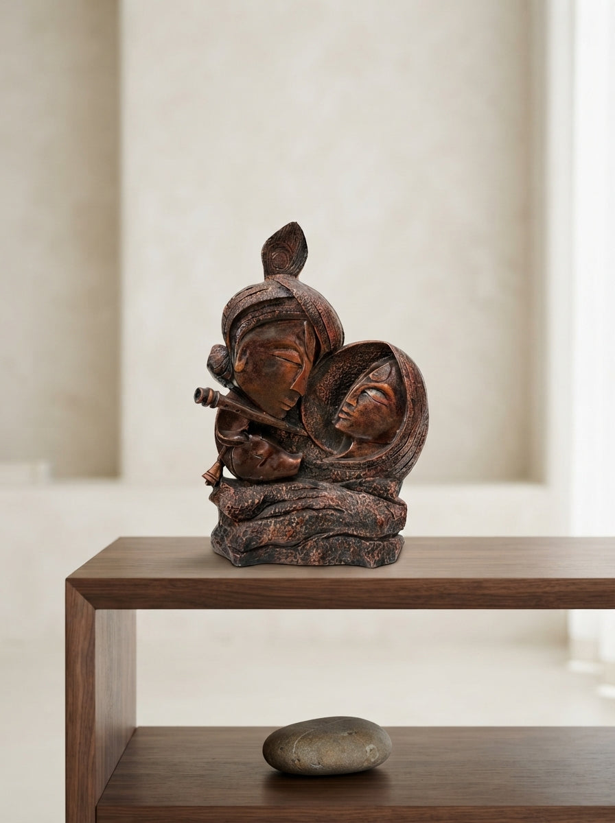 Radha Krishna Statue | Copper Bronze Indian Deity Sculpture
