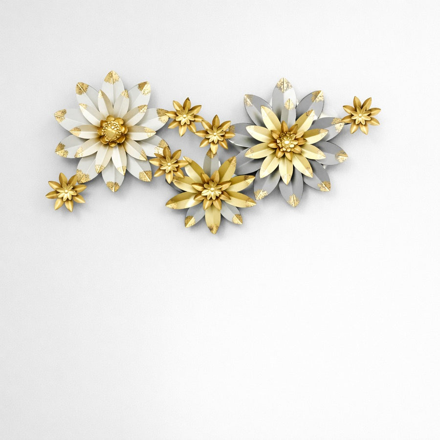 Multi Colour Floral Wall Art 48" x 24" – Decorative Metal Flower Wall Decor for Living Room & Bedroom