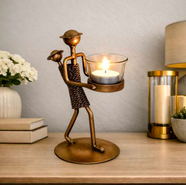 Metal Lady Tea light Table Decor 8 Inch – Elegant Decorative Candle Holder for Home & Office Decor