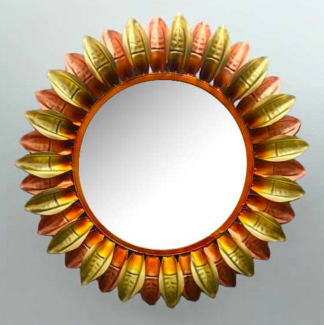 Flower Wall Mirror 31 Inch – Decorative Floral Wall Mirror for Living Room & Home Decor