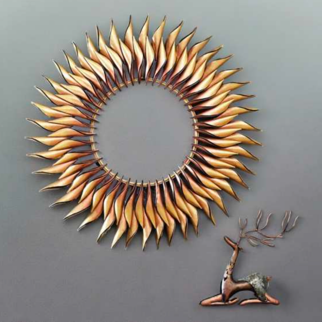 Royal Sun Wall Mirror 36 Inch – Decorative Sunburst Wall Mirror for Living Room & Home Decor
