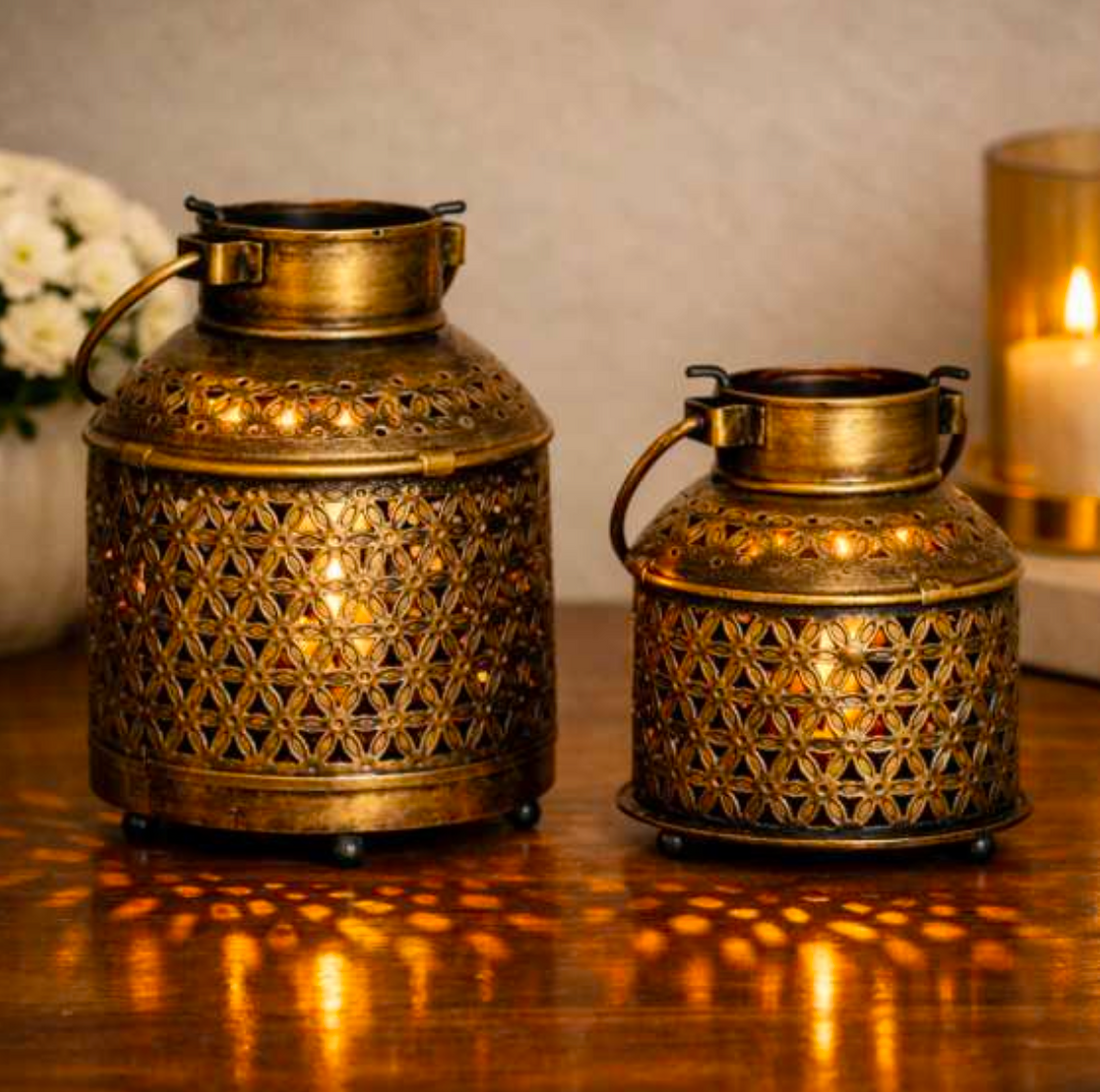 Tea Light Kettles Set - Elegant Decorative Candle Holders for Stylish Table Décor