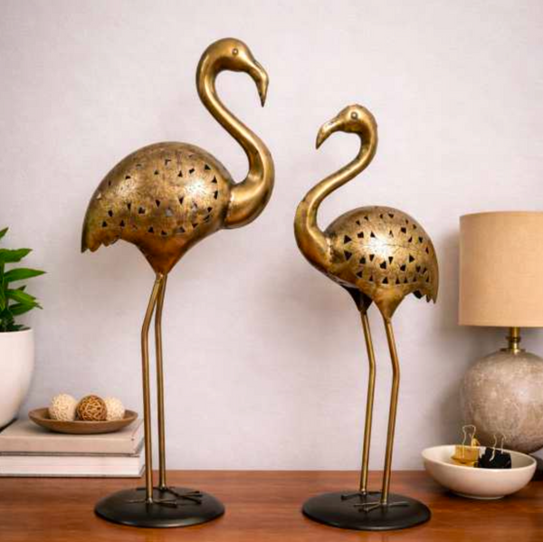 Flamingo Metal T-Light Holder – Elegant Decorative Accent for Modern Homes