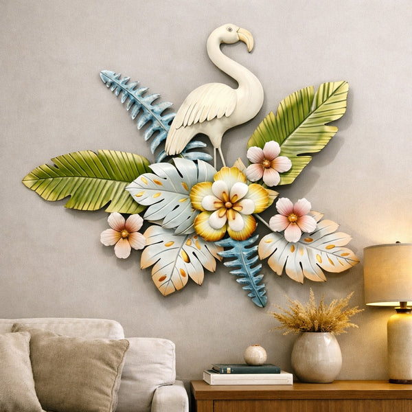 Flamingo Wall Art 30" x 36" – Decorative Metal Bird Wall Decor for Living Room & Bedroom