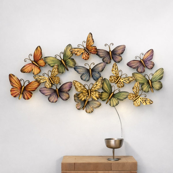 Butterflies Wall Art 48 Inch – Decorative Metal Butterfly Wall Decor for Living Room & Bedroom